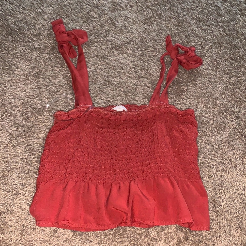 Burgundy tank top from sim and Sam
